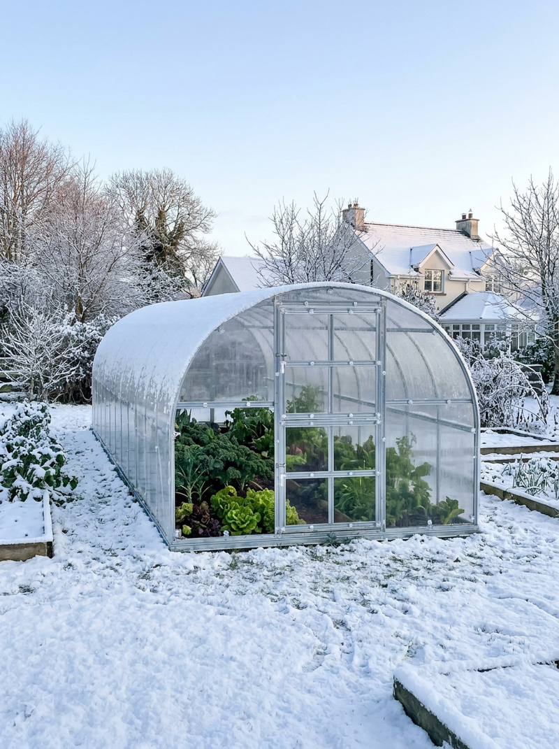 Hiver - Un refuge de verdure, même sous la neige.