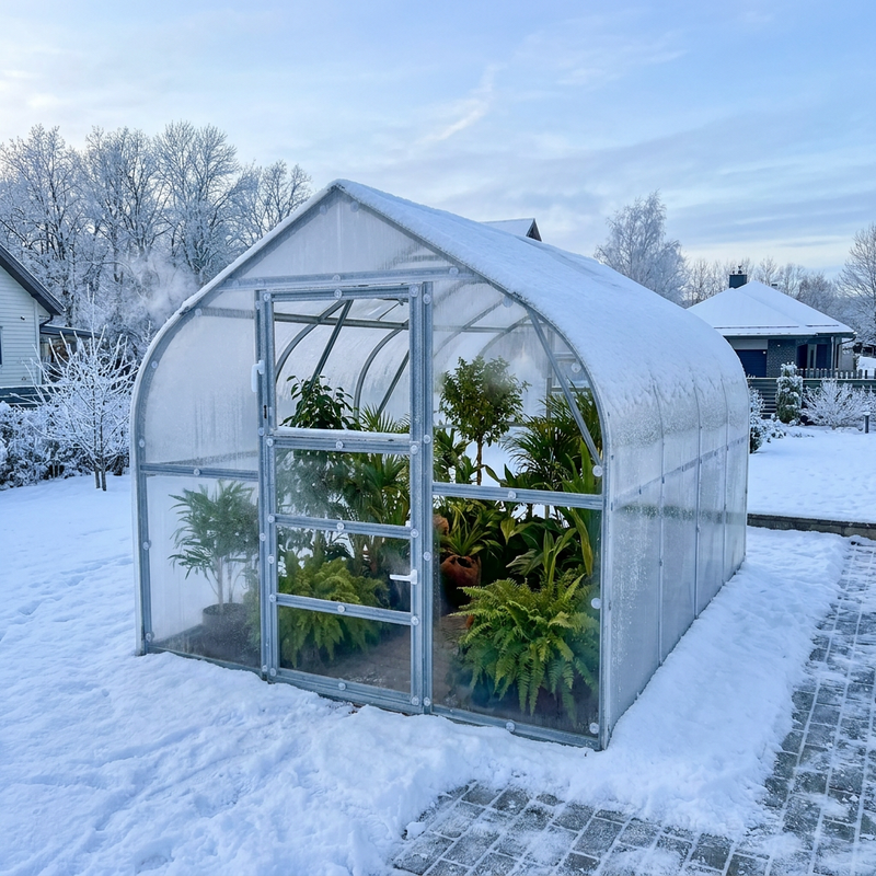 Hiver - Un refuge de verdure, même sous la neige.
