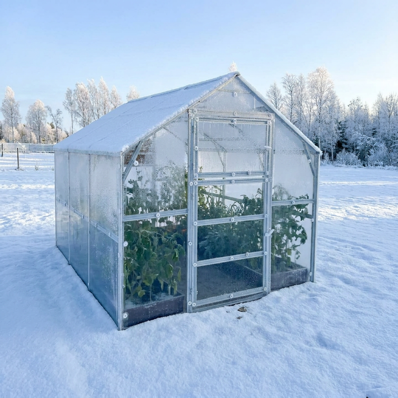Hiver - Un refuge de verdure, même sous la neige.